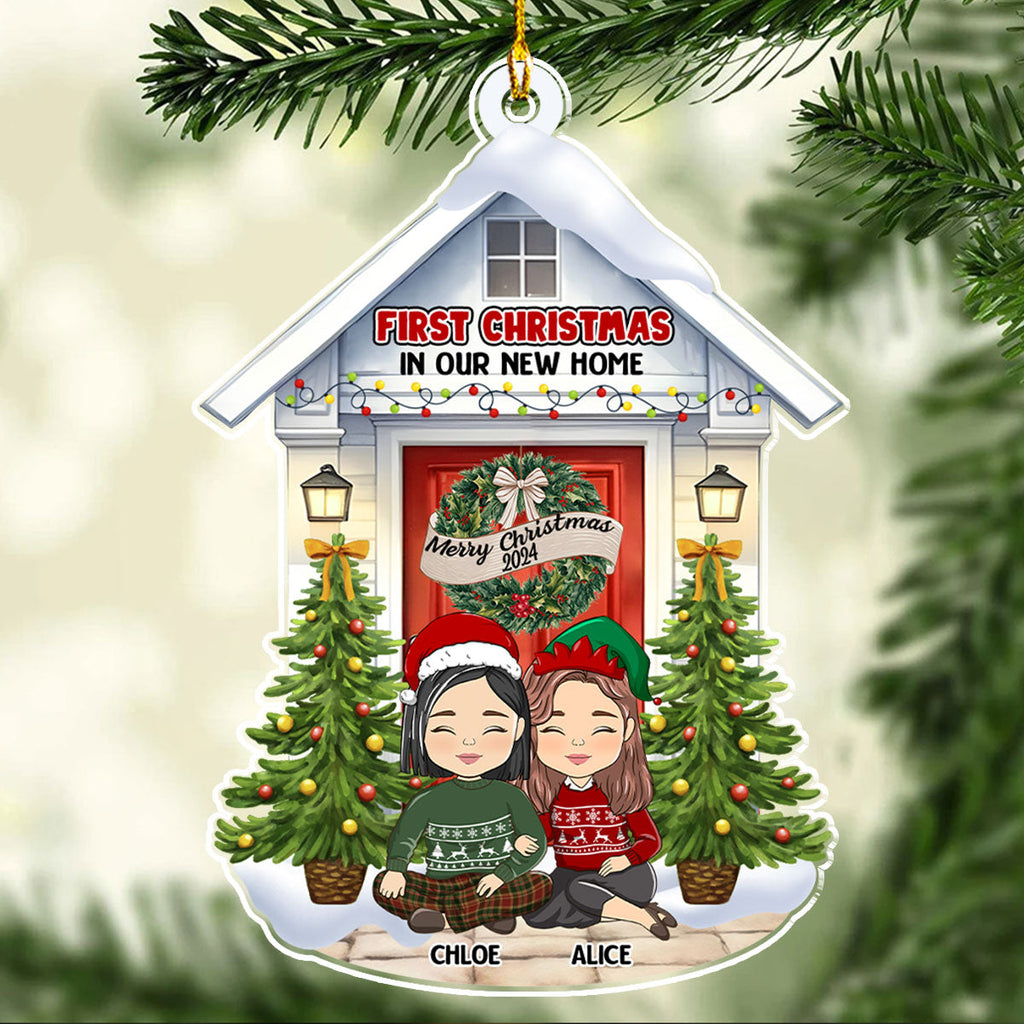 Custom Couple Christmas Ornament, Anniversary Gift •  First Christmas In Our New Home - Personalized Acrylic Ornament
