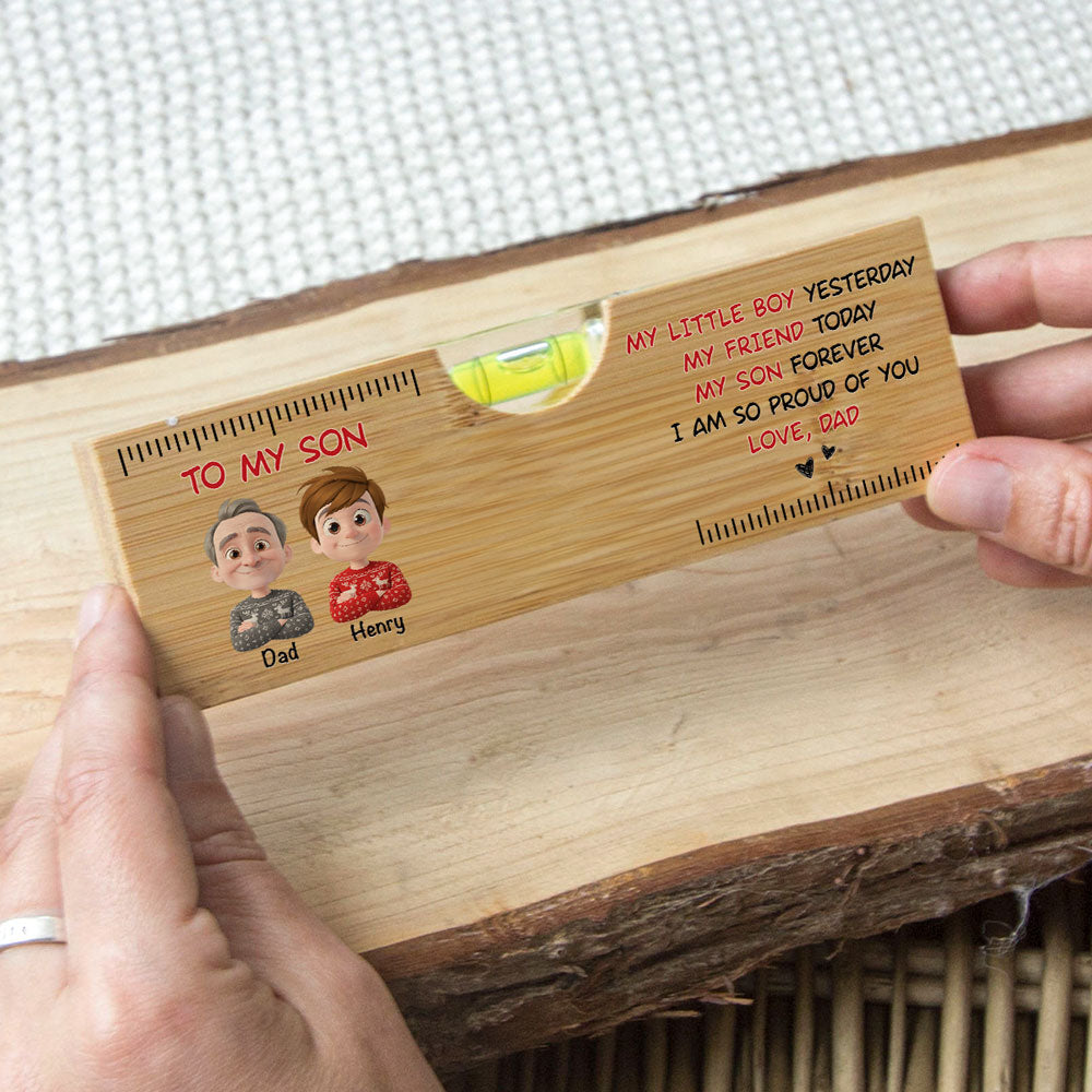 Being My Son Forever - Personalized Wooden Spirit Level Bottle Opener