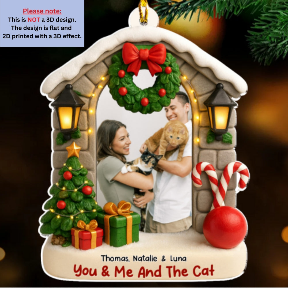 Custom Photo Keepsake Christmas Ornament • Bond Of Cat Love Photo - Personalized 3D Effect Acrylic Ornament