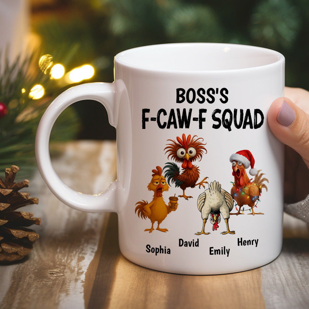 Custom Coworker, Christmas & Birthday Team Appreciation Gift • Boss FCAWF Squad - Personalized Coffee Mug
