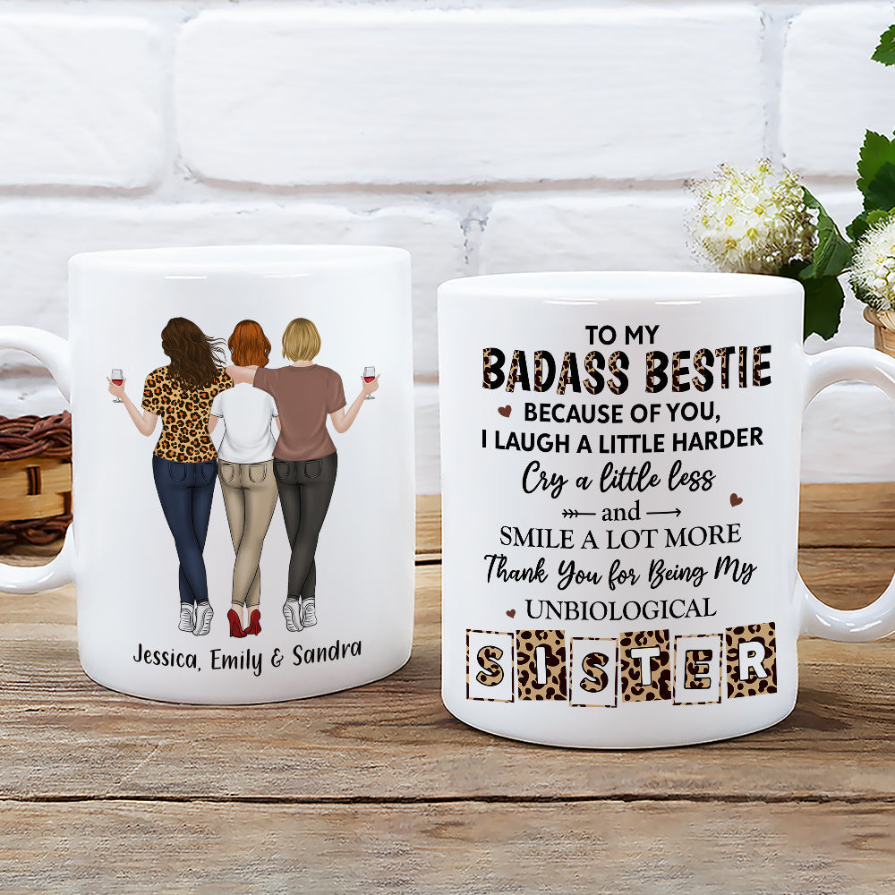 Custom Best Friend, Christmas & Birthday Friendship Keepsake Gift • Because Of You Bestie - Personalized Coffee Mug