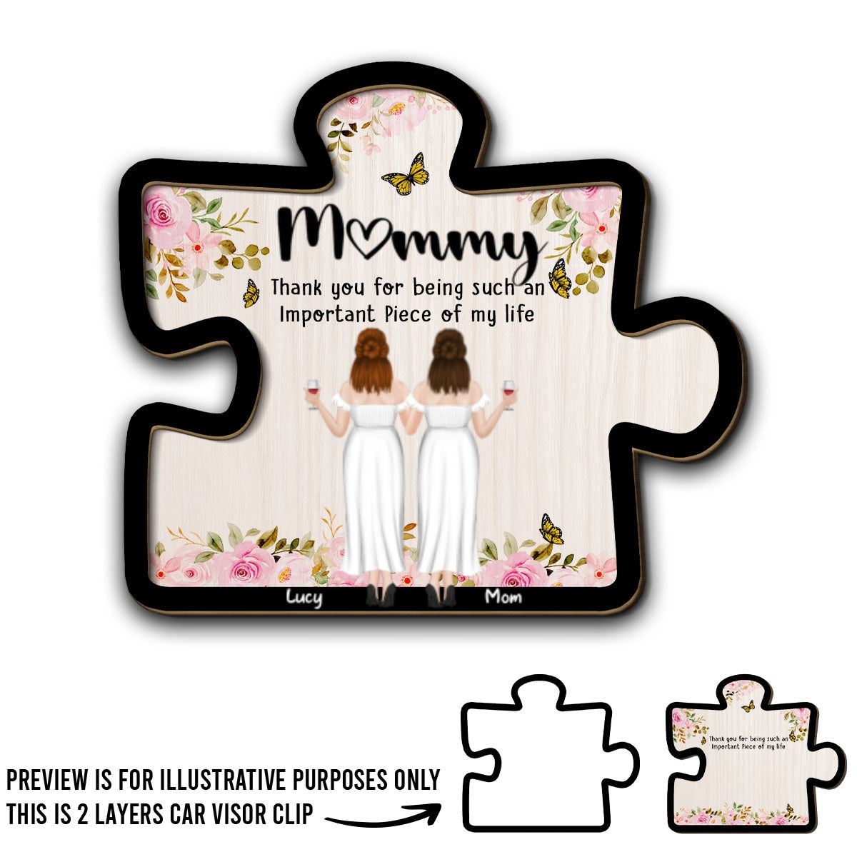 Important Piece - Personalized Car Visor Clip