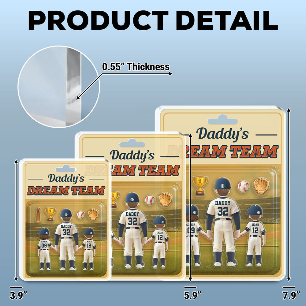 Custom Father's Day Decor, Gift for Dad & Grandpa • Daddy Dream Team - Personalized Acrylic Plaque