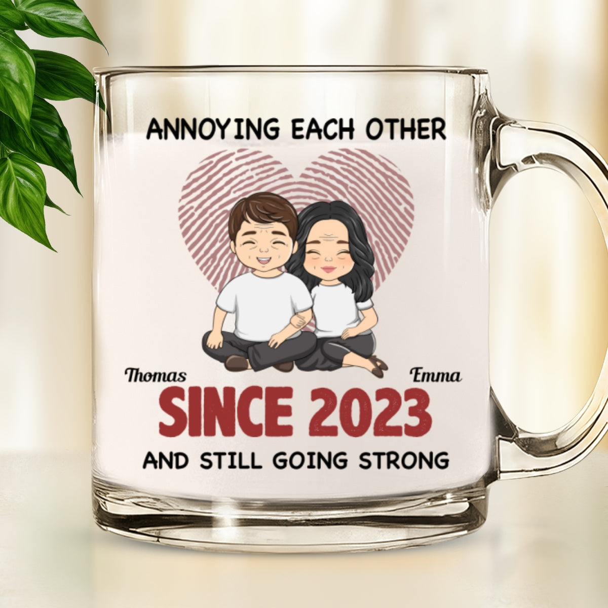 Custom Anniversary Keepsake Gifts For Couple • Annoying Each Other - Personalized Glass Mug