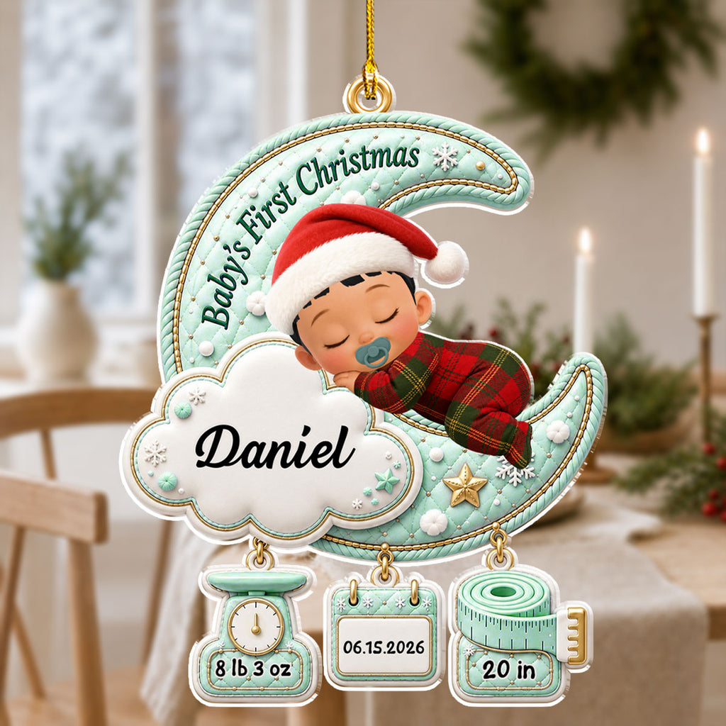 Custom Baby First Christmas Ornament for New Parents •  First Christmas Memories - Personalized Acrylic Ornament