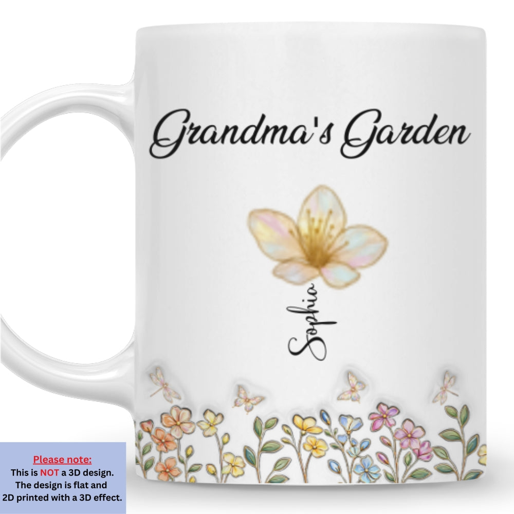 Custom Christmas & Birthday Gift For Grandma • Lovely Grandma Garden - Personalized 3D Inflated Effect Mug