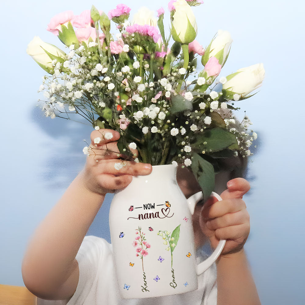 First Mom Now Grandma - Personalized Flower Vase