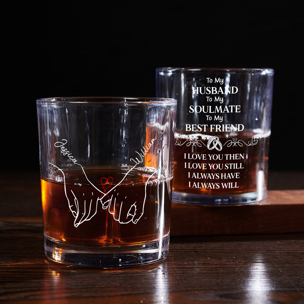 Custom Christmas Anniversary Birthday Drinkware Gifts for Husband • To My Husband Soulmate Best Friend - Personalized Whiskey Glass
