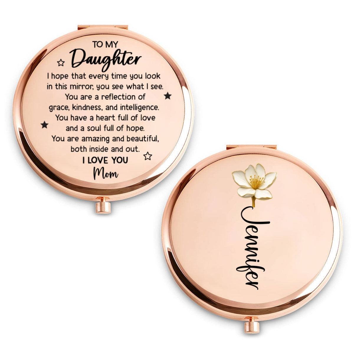 A Heart Full Of Love Daughter - Personalized Compact Mirror