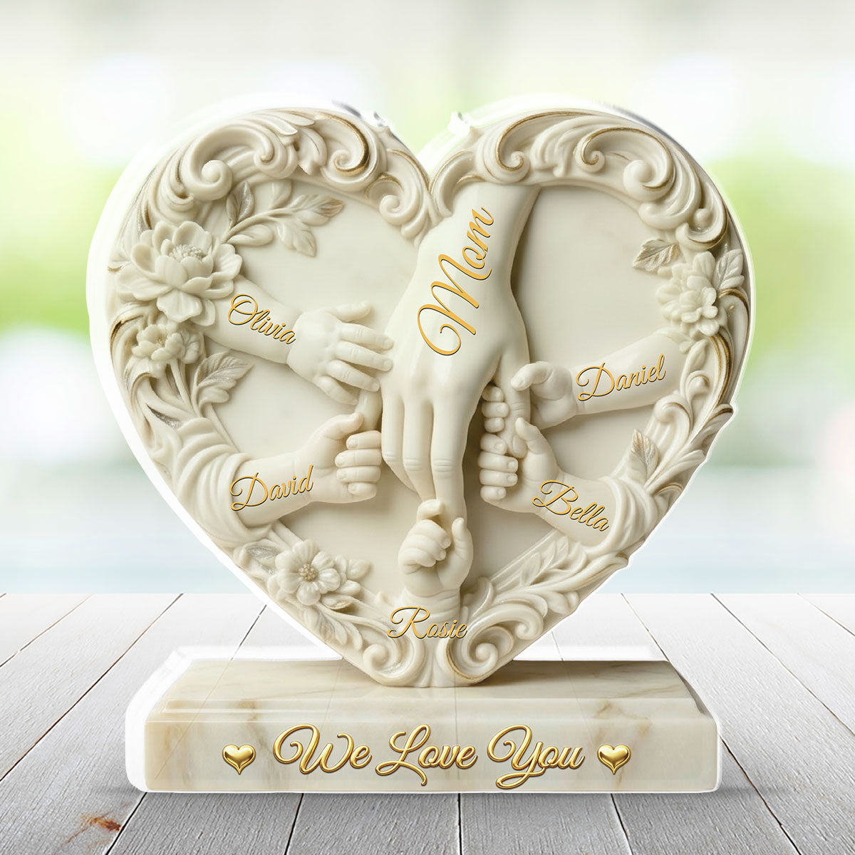 Custom Mother's Day Decor, Gift for Mom & Grandma • Hold Hand - Personalized Acrylic Plaque