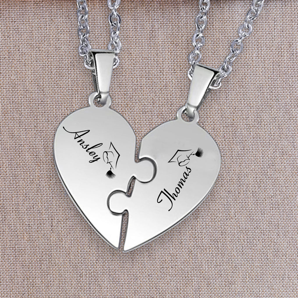 Happy Graduation - Personalized Heart Puzzle Necklace
