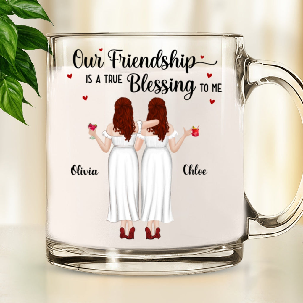 Custom Best Friend, Christmas & Birthday Friendship Keepsake Gift • Blessing To Me - Personalized Glass Mug