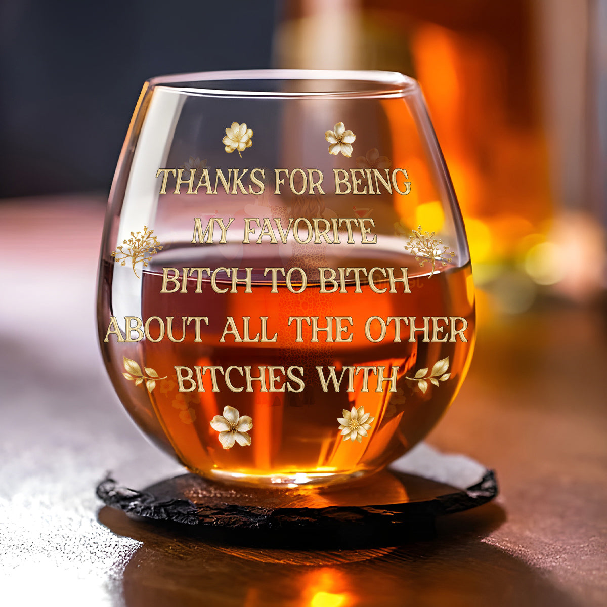 Bitch To Bitch - Personalized Wine Glass