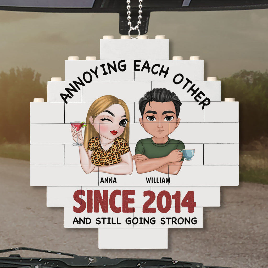 Annoying Each Other - Personalized Puzzle Car Ornament