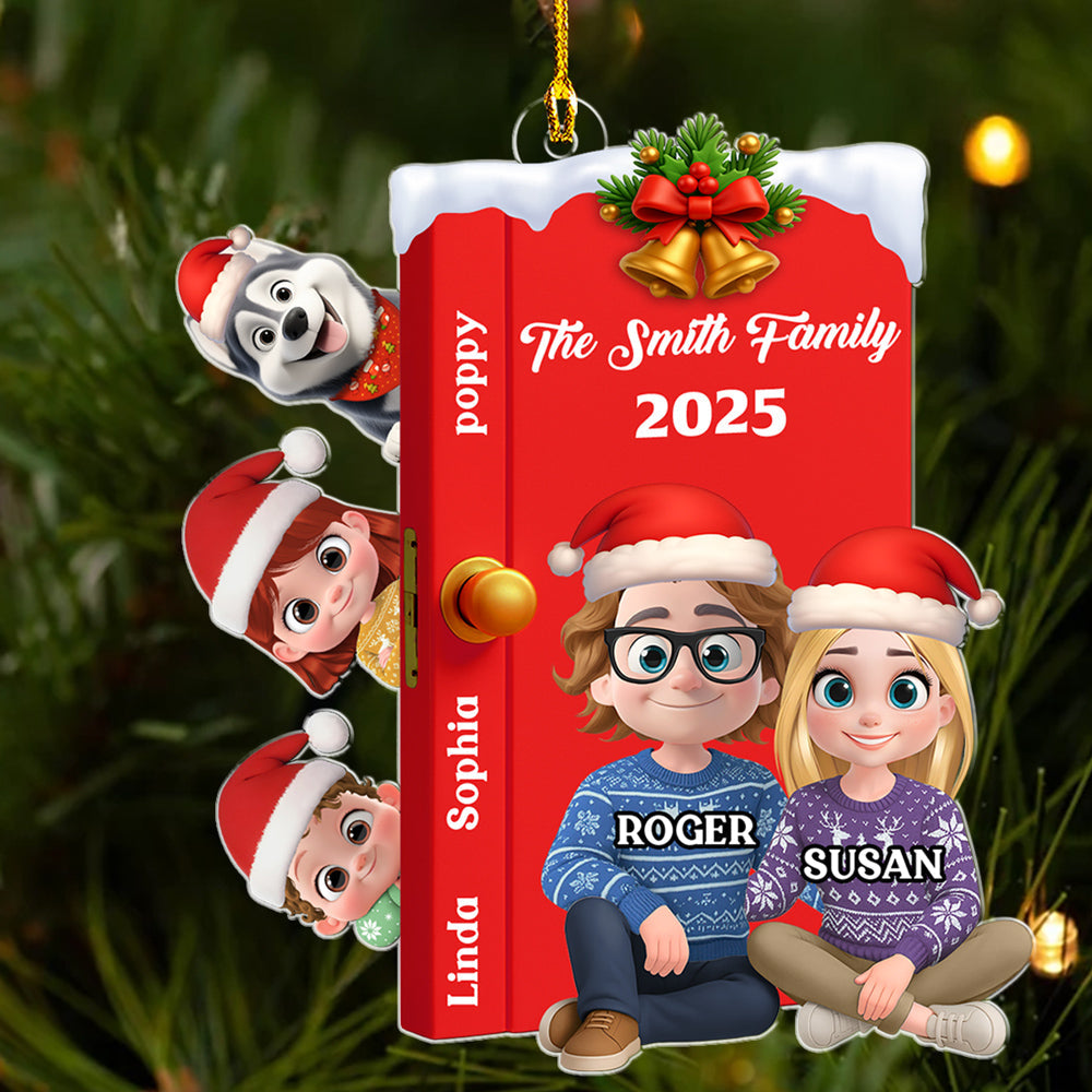 Custom Family Ornament, Christmas Gift for Family Members •  Open Door Family - Personalized Acrylic Ornament