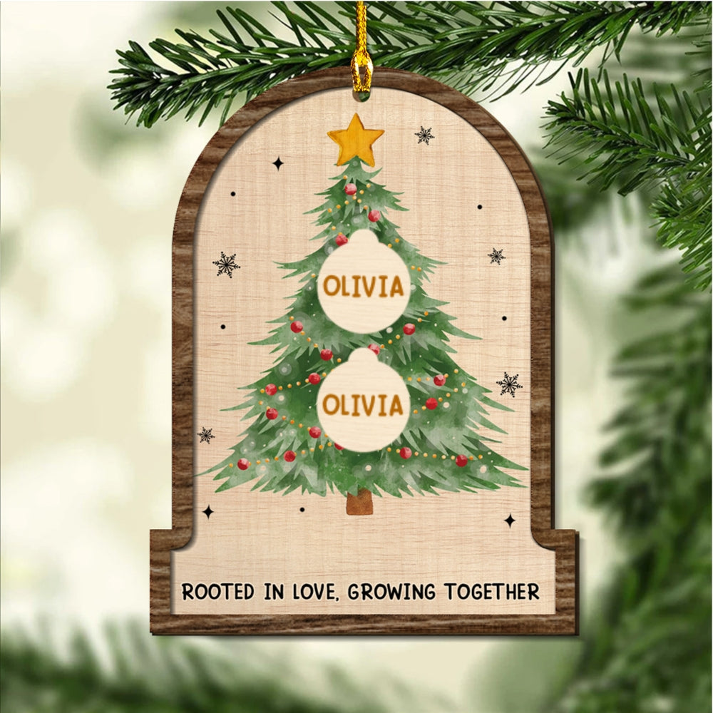 Custom Brothers & Sisters Christmas Ornament •  Siblings Rooted Deep In Love - Personalized 2-layered Wood Ornament
