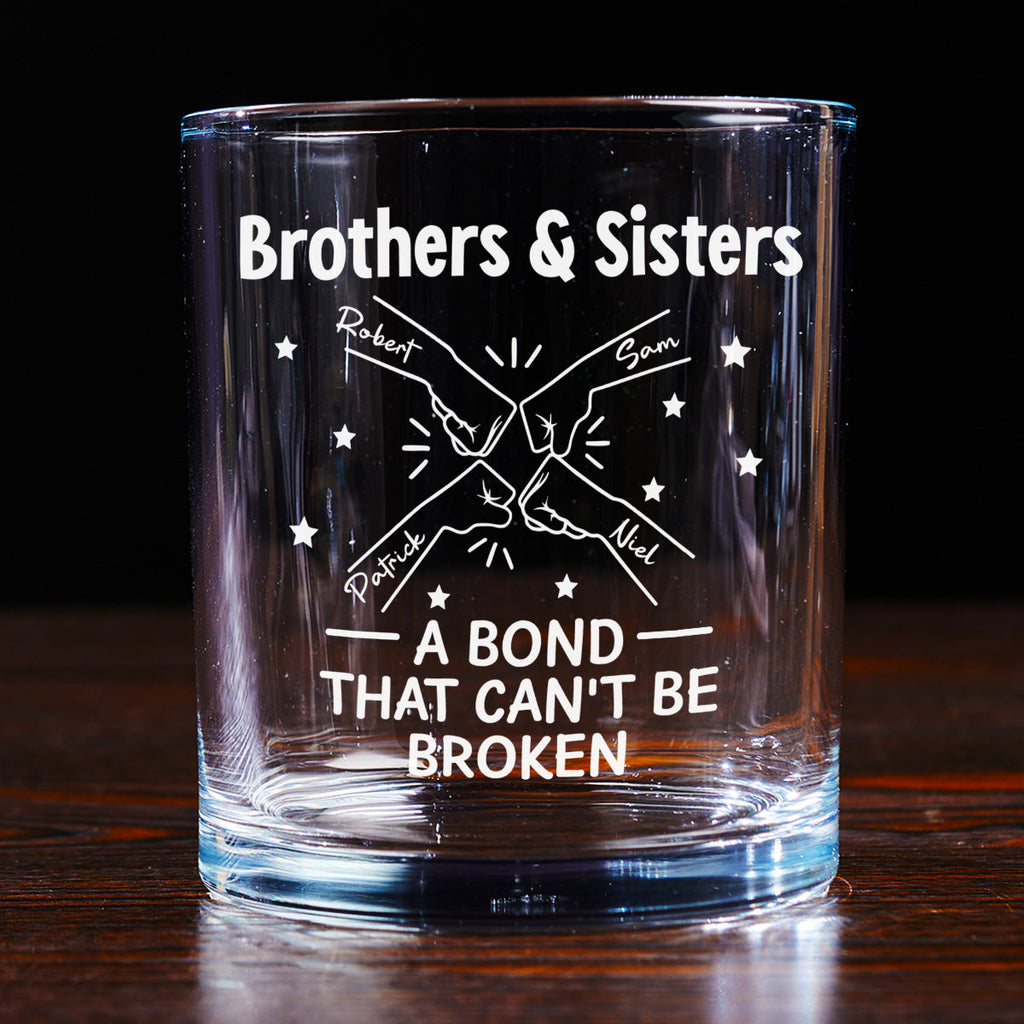 Custom Christmas Birthday Drinkware Gifts for Brother • A Bond Between Brothers - Personalized Whiskey Glass