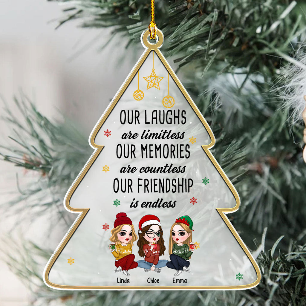 Custom Friendship Christmas Ornament, Best Friend Gift •  Not Just Friends - Personalized Acrylic Ornament