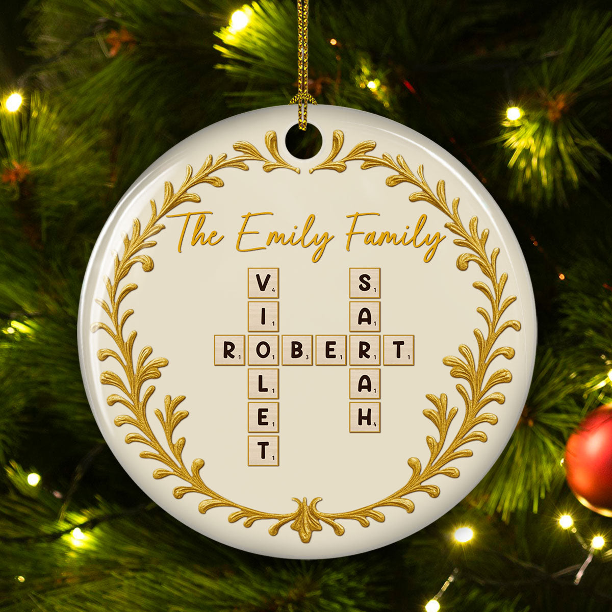 Custom Family Ornament, Christmas Gift for Family Members •  The Family - Personalized Ceramic Ornament