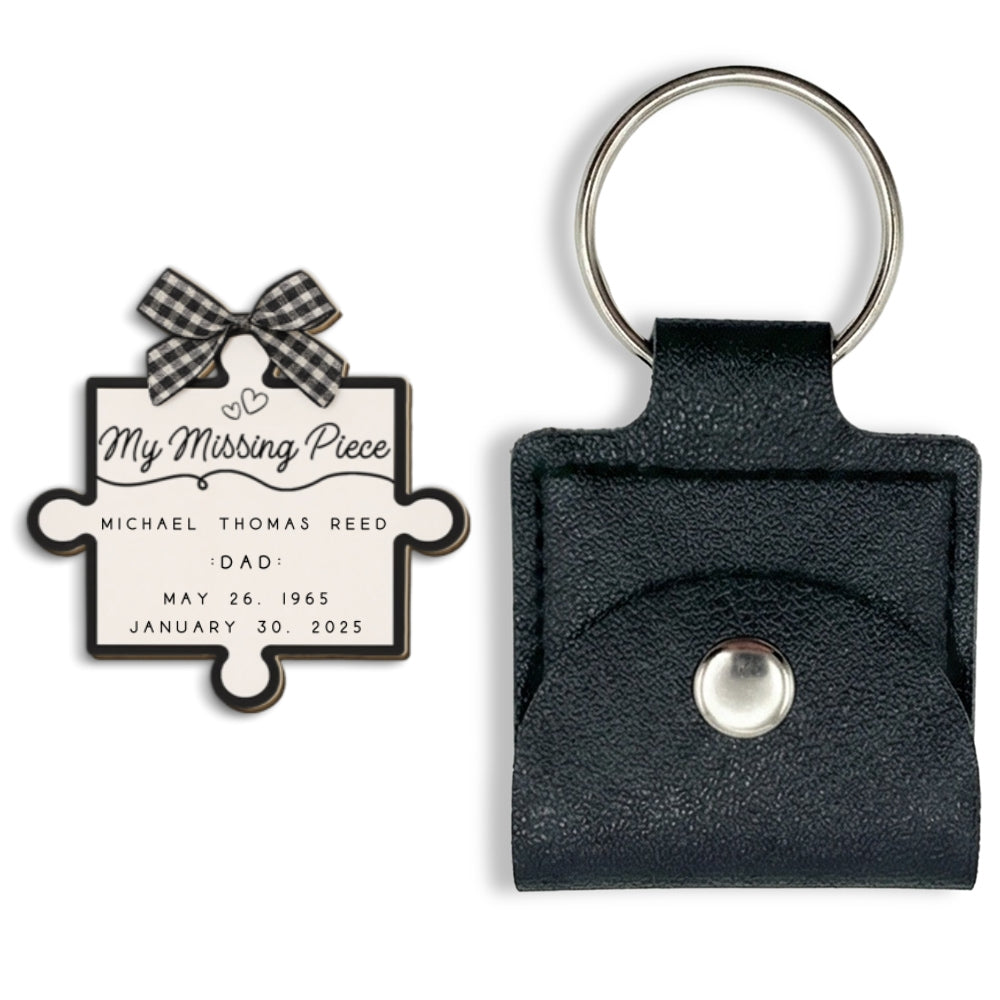 Custom Memorial Coin Keychain, Sympathy Keepsake • You Complete Me From Heaven - Personalized Wooden Pocket Hug