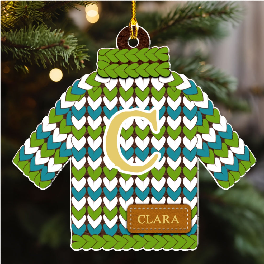 Custom Family Ornament, Christmas Gift for Family Members •  Christmas Sweater - Personalized Acrylic Ornament