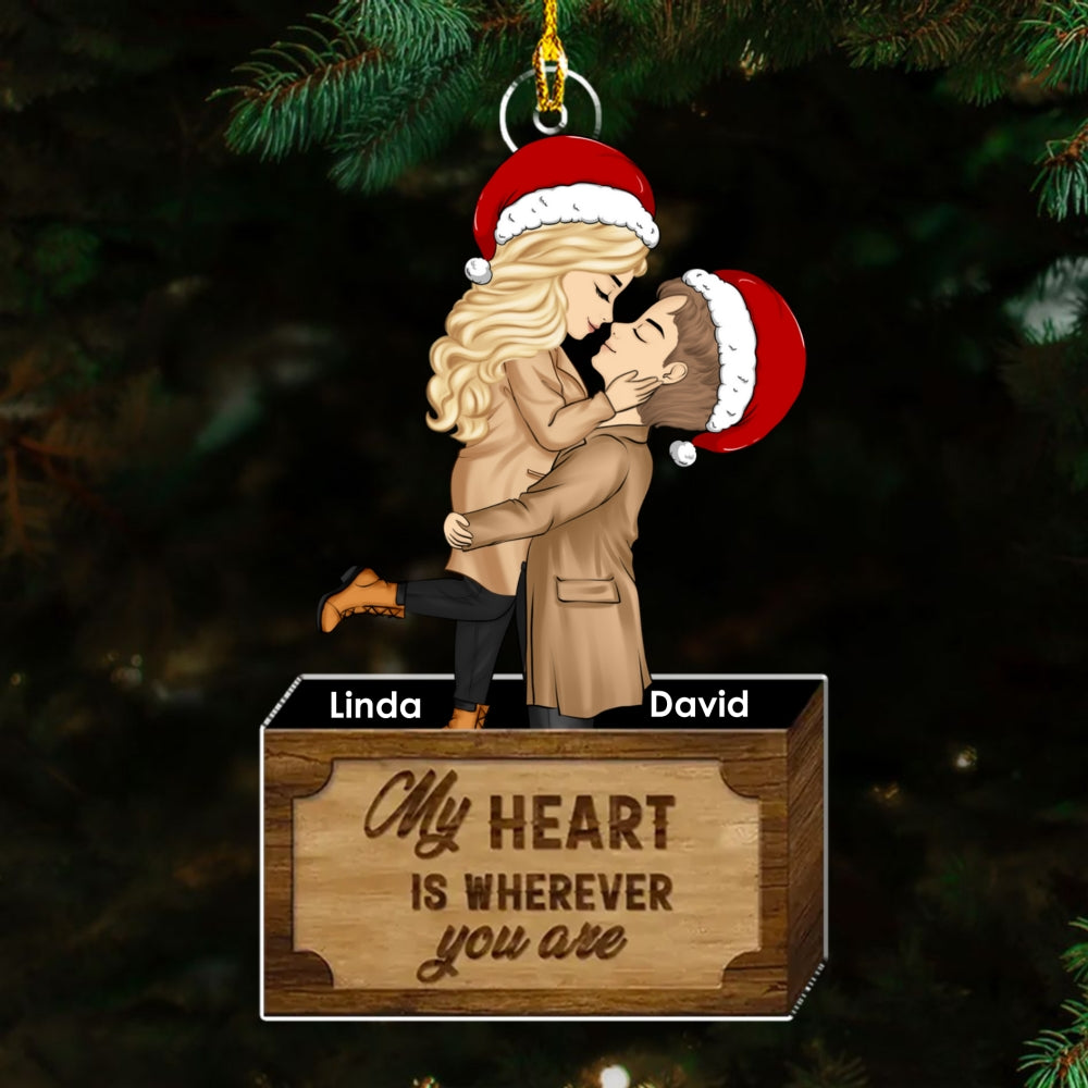Custom Couple Christmas Ornament, Anniversary Gift •  For The Best Partner - Personalized Acrylic Ornament