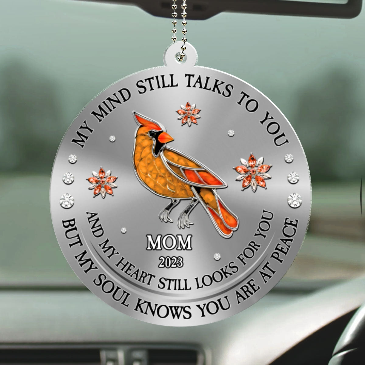 Cardinal Hummingbird My Mind My Heart My Soul Ver 2 - Personalized Car Ornament
