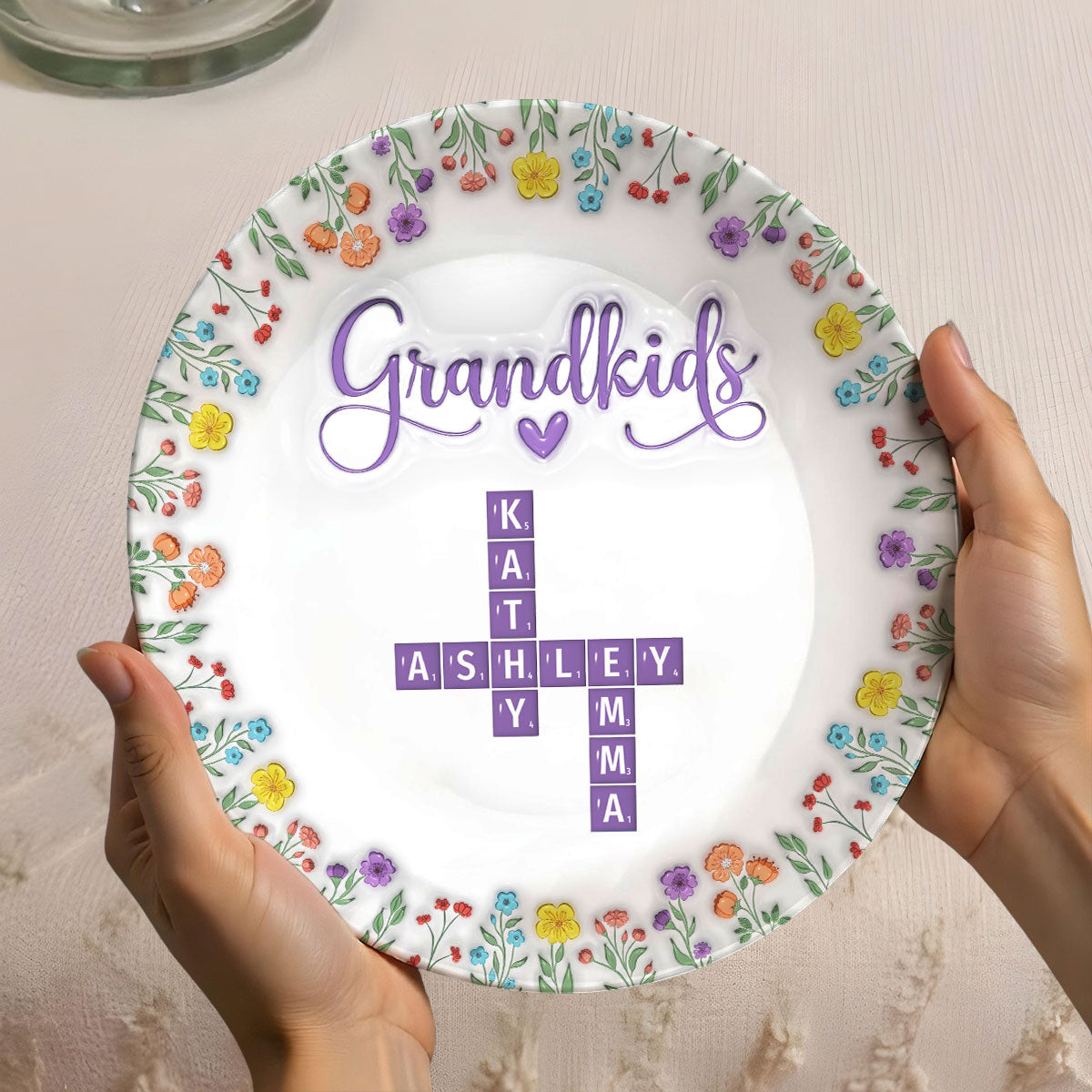 Love My Grandkids Crossword - Personalized Plate