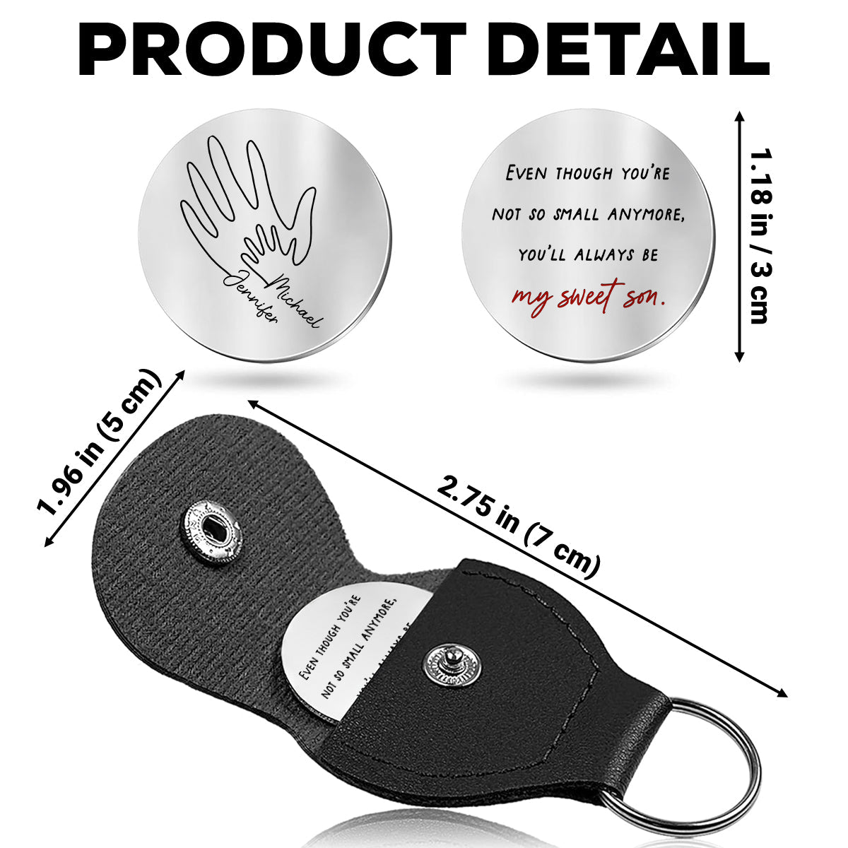 Custom Coin Keychain for Son, Father's Day Birthday Gifts • Always My Little One - Personalized Pocket Hug