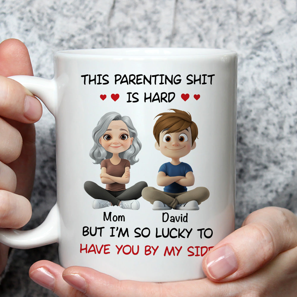 Custom Mother's Day Gift for Mom & Grandma • I Am So Lucky - Personalized Coffee Mug