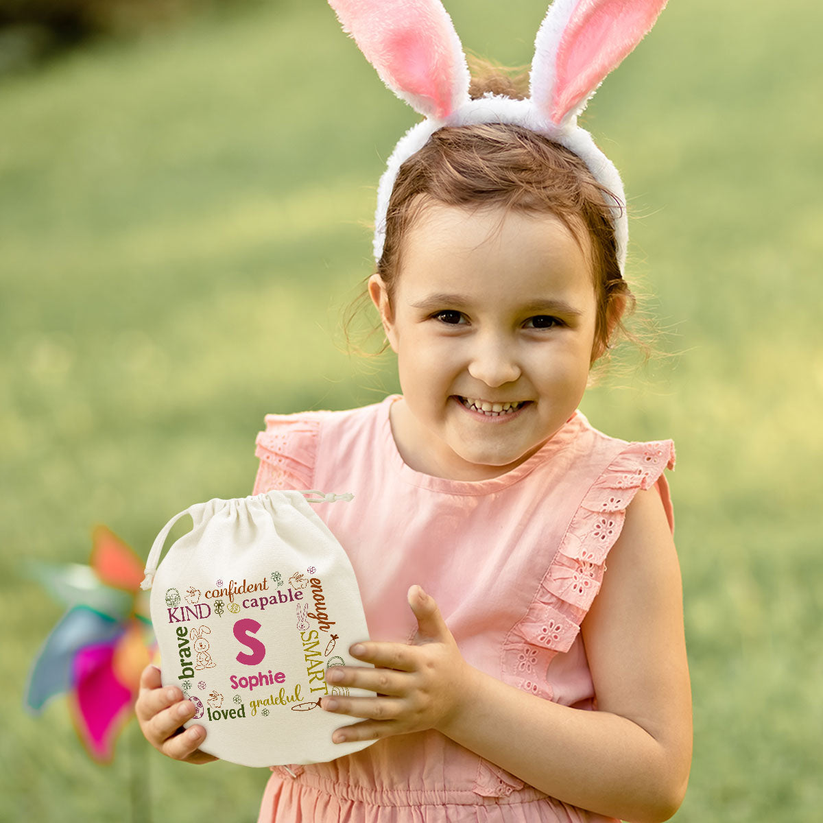 Happy Easter Name Letter - Personalized Favor Bag