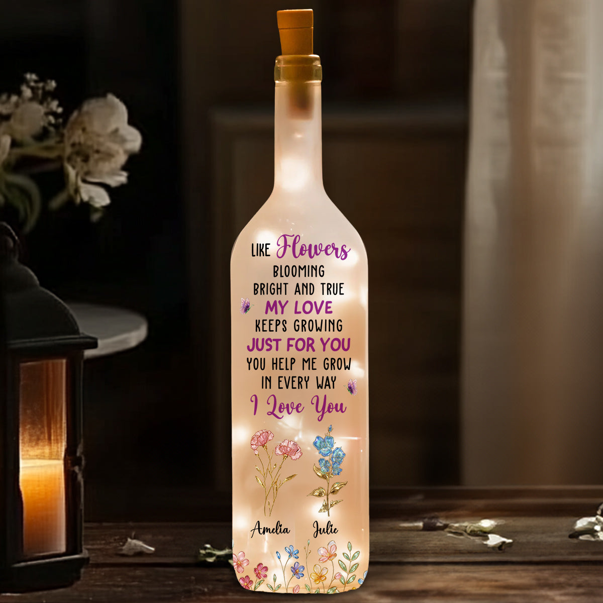 Like Flowers - Personalized Bottle Lamp
