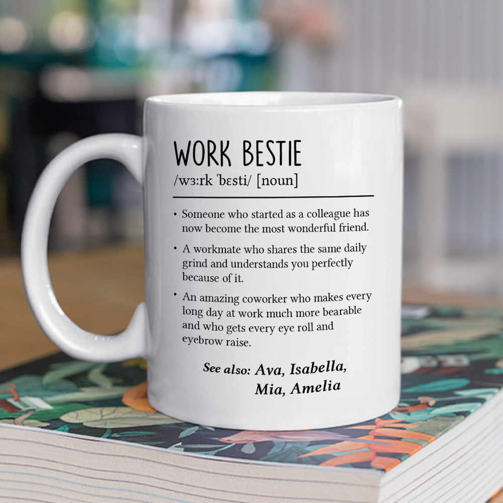 Custom Coworker, Christmas & Birthday Team Appreciation Gift • Work Bestie - Personalized Coffee Mug