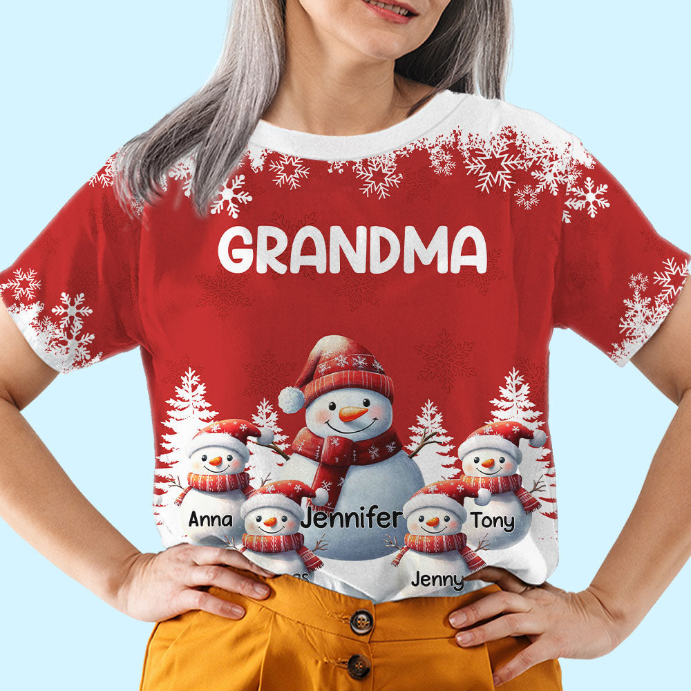 Custom Christmas & Birthday Gift for Grandma • My Fav People Call Me Grandma - Personalized All-over-print T-shirt