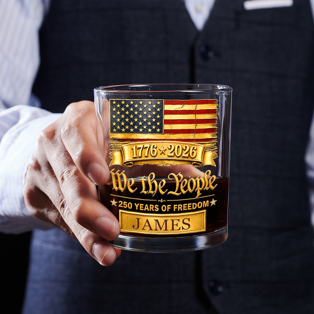 The People We Be - Personalized 3D Effect Whiskey Glass