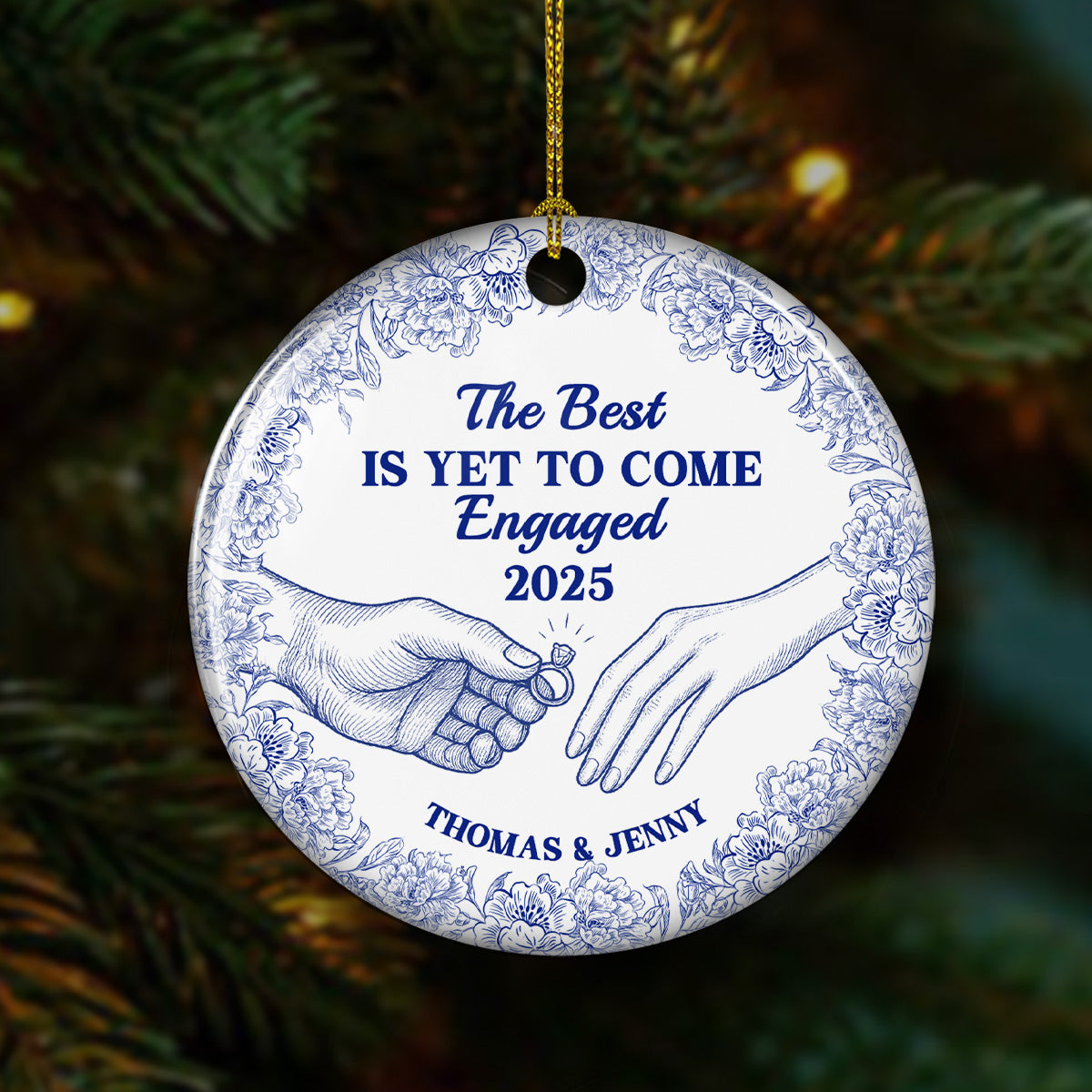 Custom Keepsake Christmas Ornament •  The Best Is Yet Ahead - Personalized Ceramic Ornament