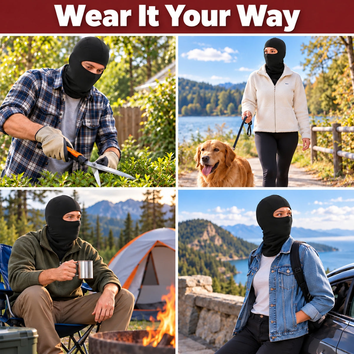 Custom Funny 3D Face Balaclava, Gag Gift For Ski Lovers & Friends • Funny Goofies Go Skiing - Personalized Ski Mask