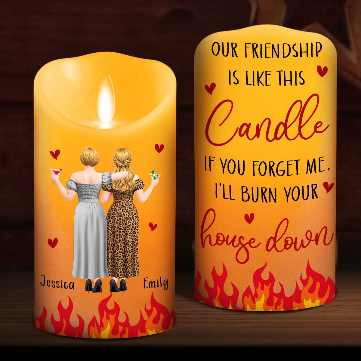 Bestie Fire Warning - Personalized LED Candle