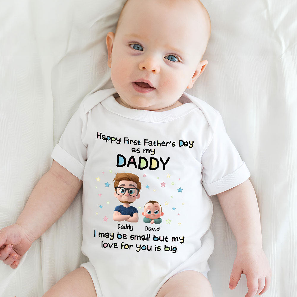 First Father Day With Baby - Personalized Baby Onesie