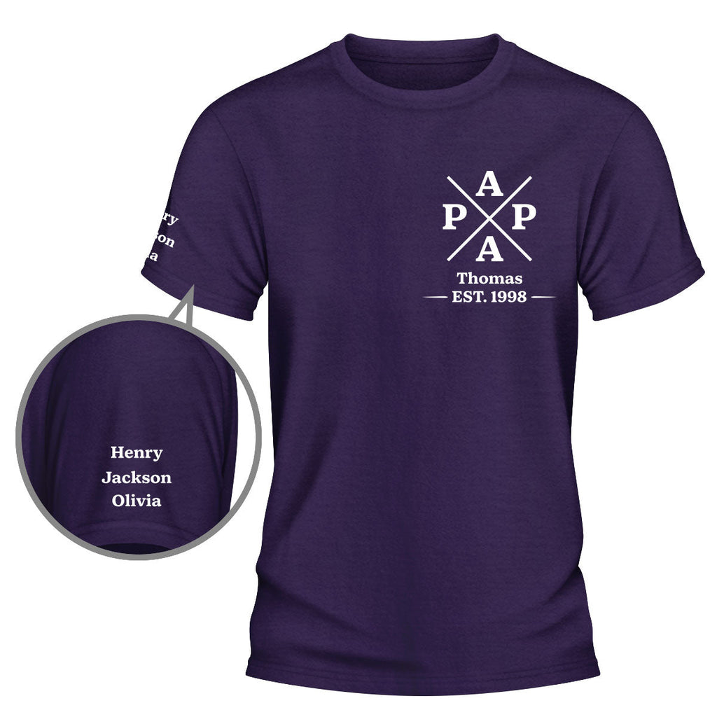 Custom Father's Day, Special Gift for Dad & Grandpa • Best Grandpa - Personalized Shirt With Design On Sleeve