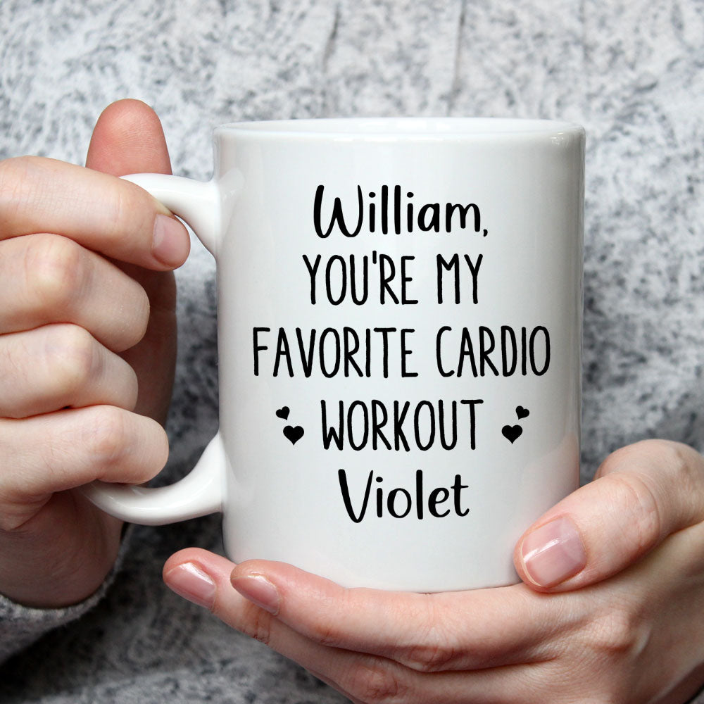 Custom Anniversary Keepsake Gifts For Couple • My Favorite Cardio - Personalized Coffee Mug