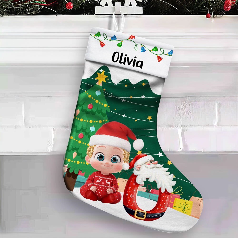 Custom Christmas Gifts for Grandkids, Holiday Decor • Snowbaby - Personalized Christmas Stocking