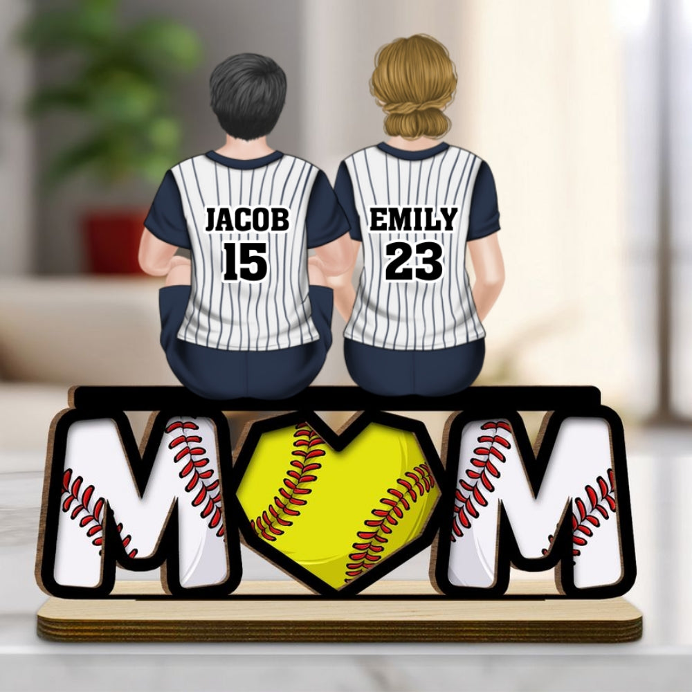 Custom Mother's Day Decor, Gift for Mom & Grandma • Raising Champions With Love - Personalized 2-Layer Wood Plaque With Flat Base