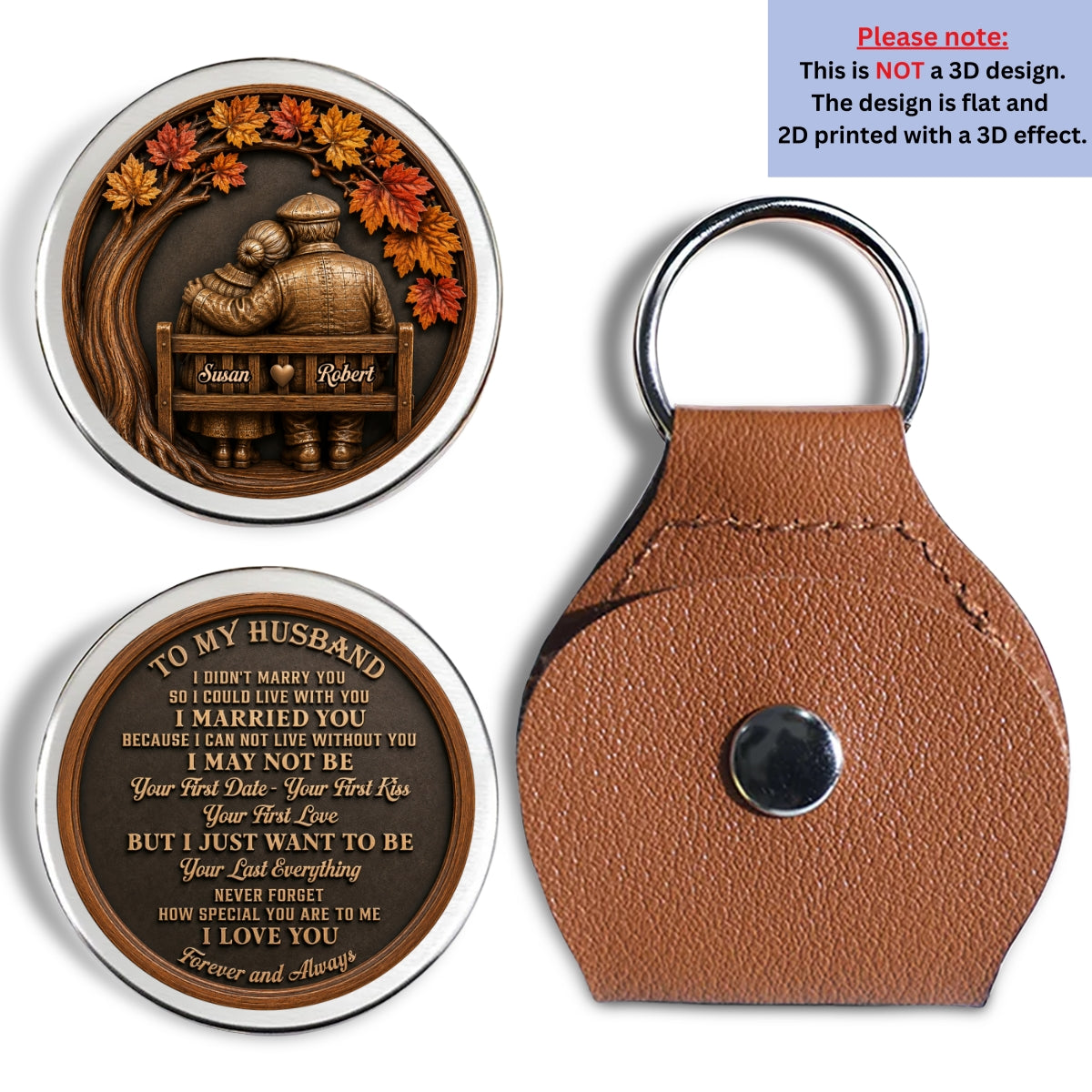 Custom Coin Keychain, Mother's Father's Day Birthday Gift Keepsake • Forever And Always - Personalized Pocket Hug