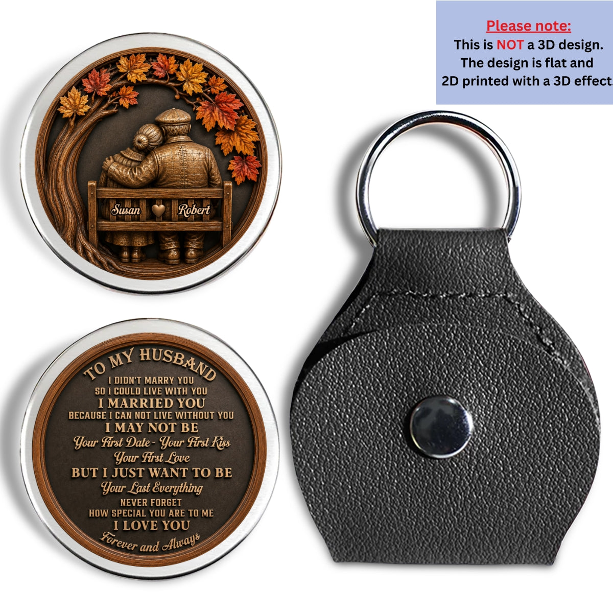 Custom Coin Keychain, Mother's Father's Day Birthday Gift Keepsake • Forever And Always - Personalized Pocket Hug