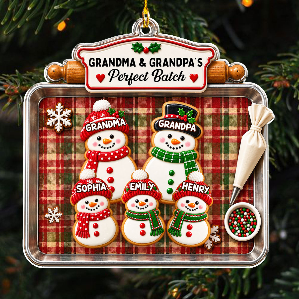 Custom Family Ornament, Christmas Gift for Family Members •  My Grandkids My Joy - Personalized Acrylic Ornament