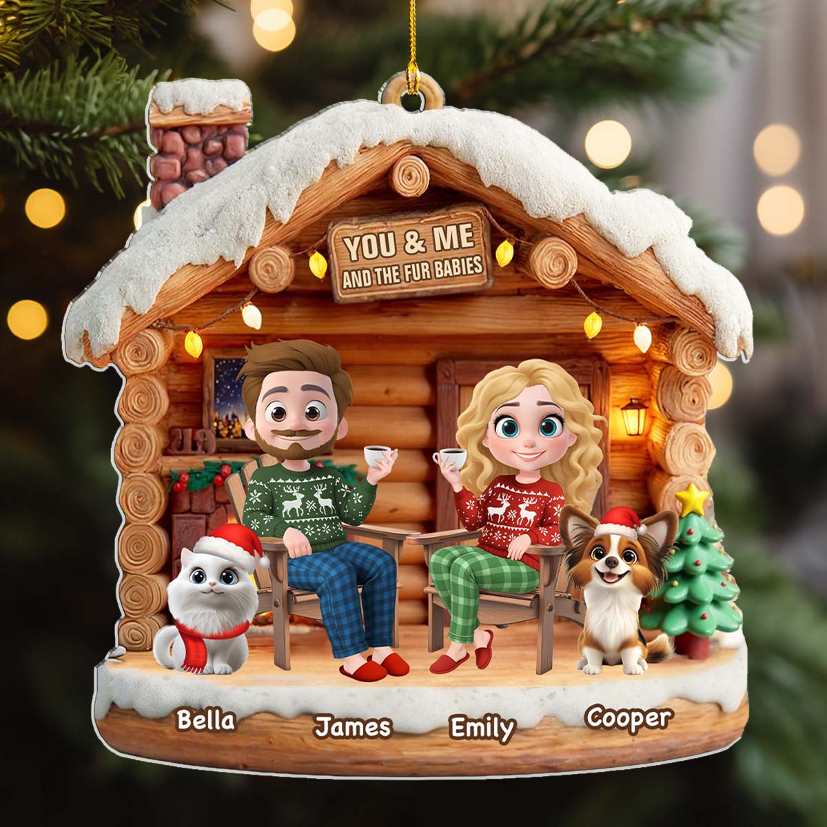 Custom Keepsake Christmas Ornament •  Have A Chat With Them - Personalized 3D Effect Acrylic Ornament