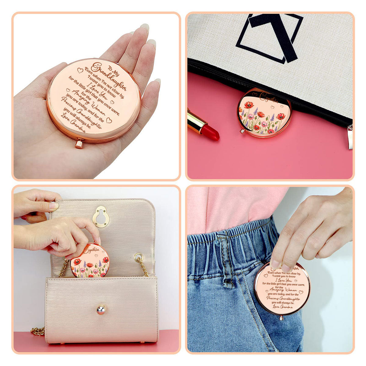 To My Little Girl - Personalized Compact Mirror