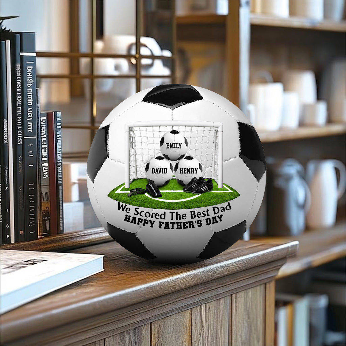 Daddy And Football - Personalized Soccer Ball