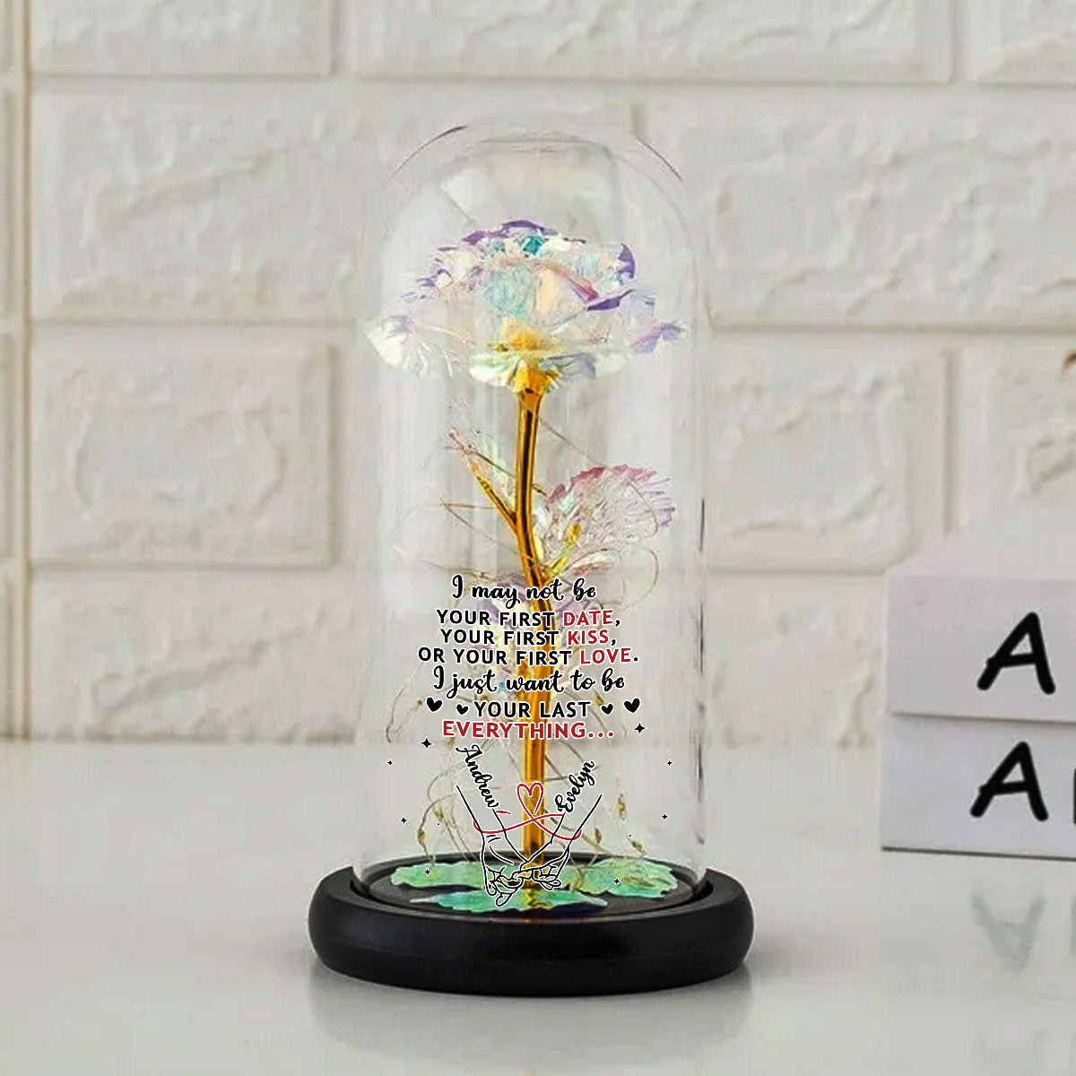 Your Last Everything - Personalized Sparkly Rose